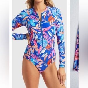 Sea Level Floral Long Sleeve Swimsuit